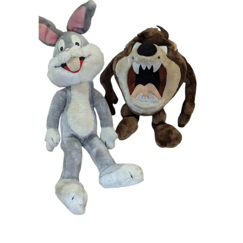 Vintage 1971 Warner Bros Mighty Star Bugs Bunny and‎ Tasmanian Devil Plush Set